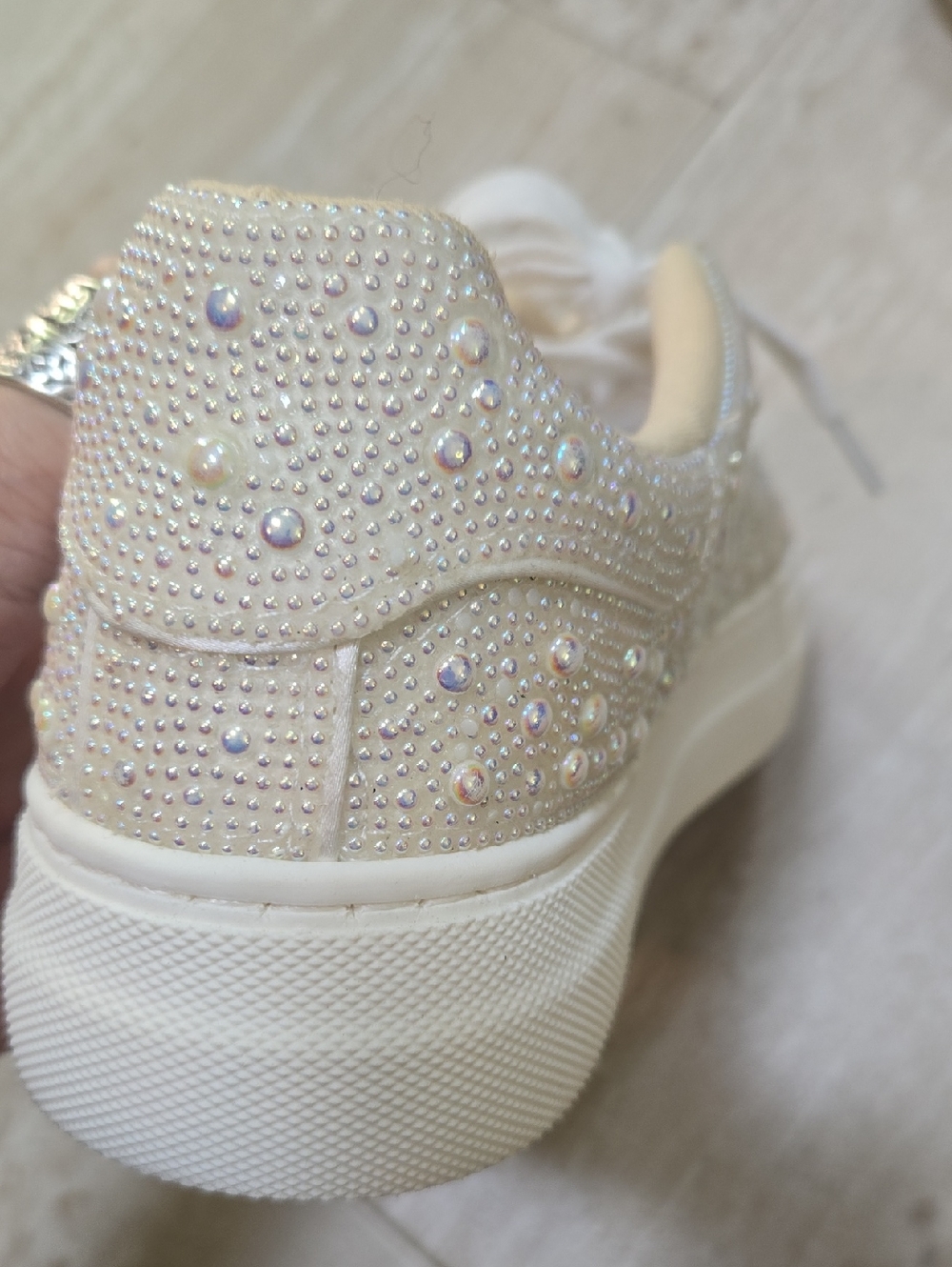 Betsey Johnson Sidny "Blinged Out" Trendy Sneakers - Picture 5 of 12